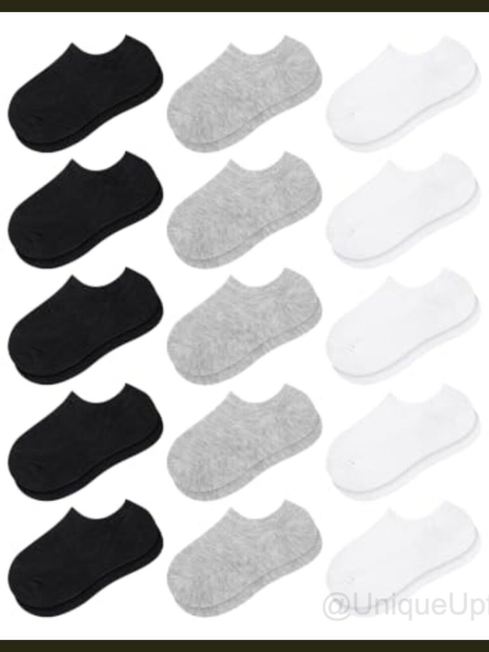 15 Pairs Kids No Show Anti-Slip Low Cut Ankle Socks Spandex Machine Wash